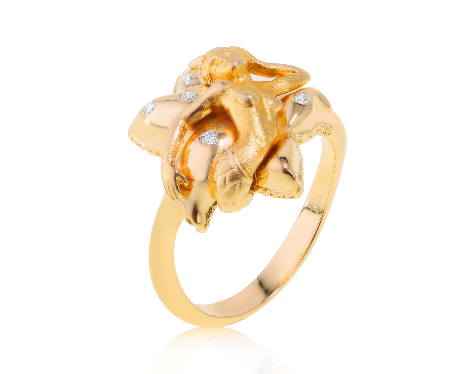 Оригинальное золотое кольцо с бриллиантами 0.05ct Carrera y Carrera 221122/6