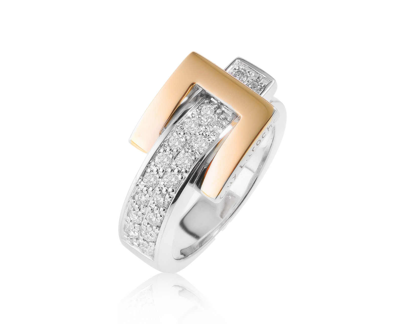 Оригинальное золотое кольцо с бриллиантами 0.32ct Guy Laroche