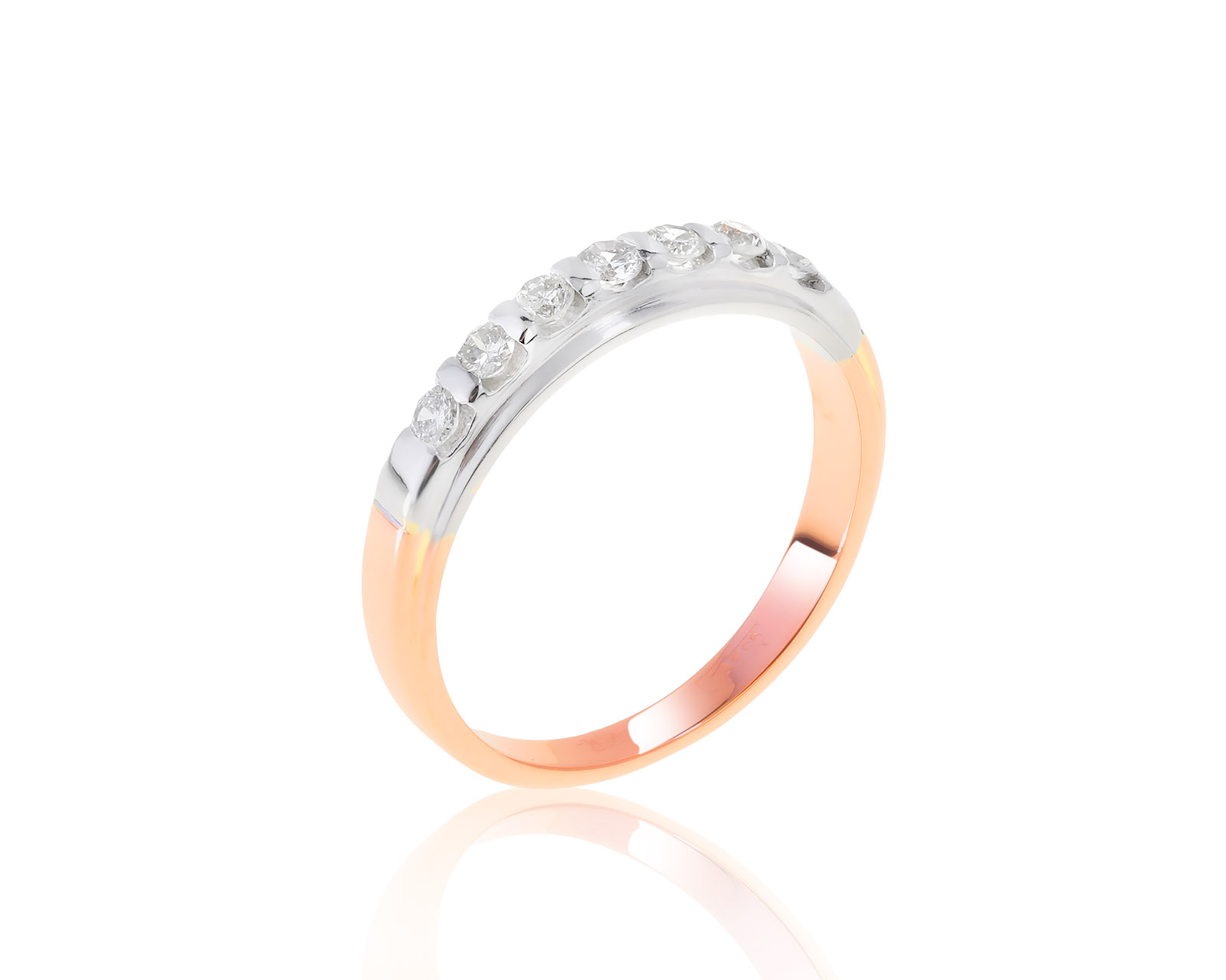 Изящное золотое кольцо с бриллиантами 0.22ct