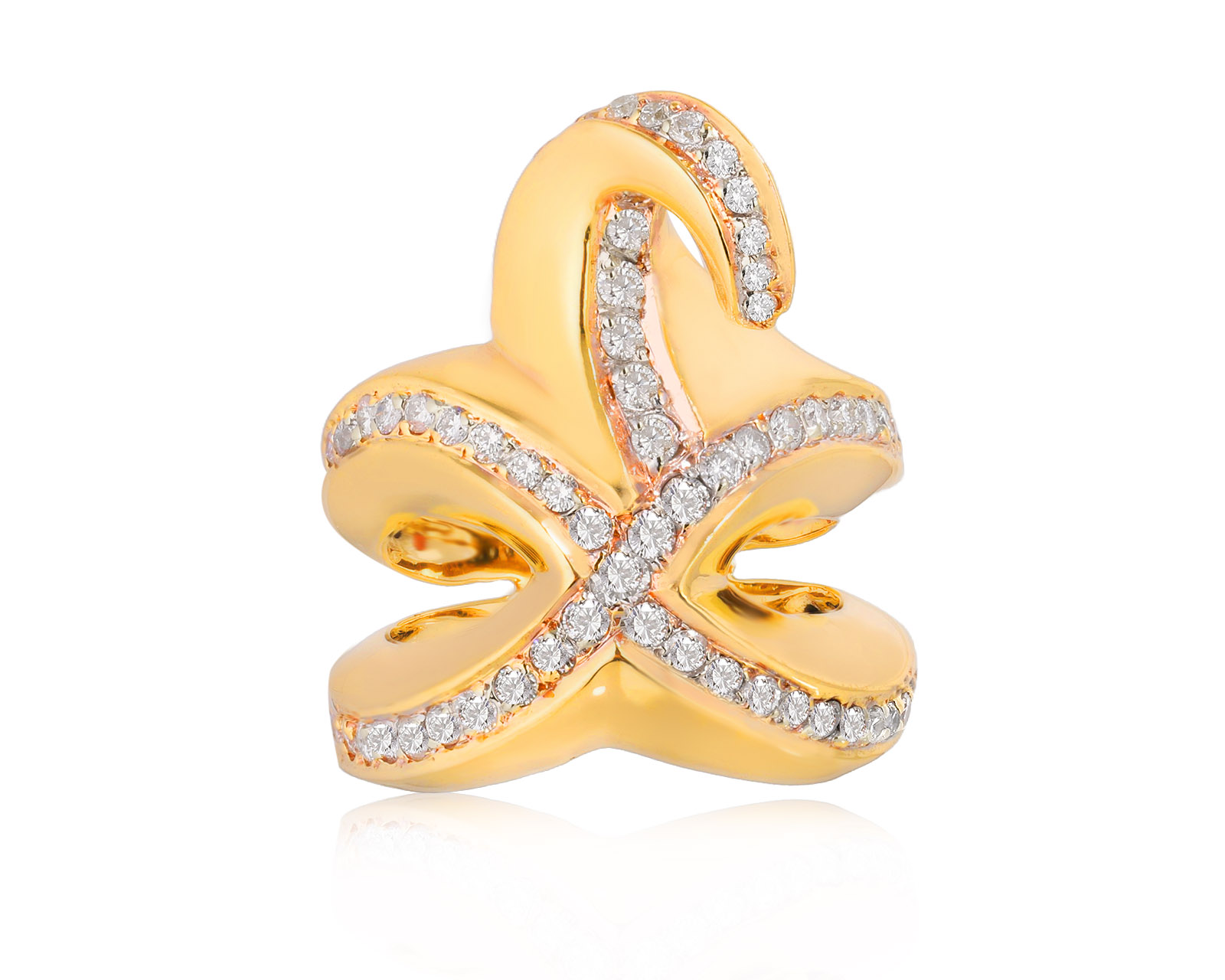 Золотое кольцо с бриллиантами 1.65ct