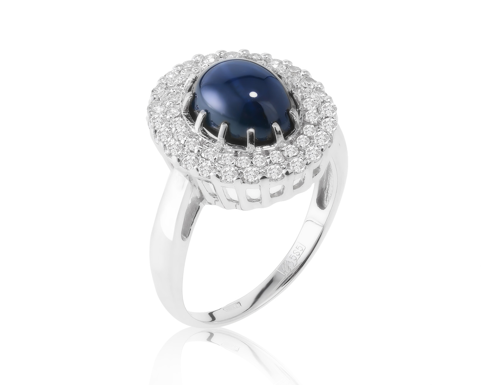 Красивое золотое кольцо со звездчатым корундом 3.00ct 250423/5
