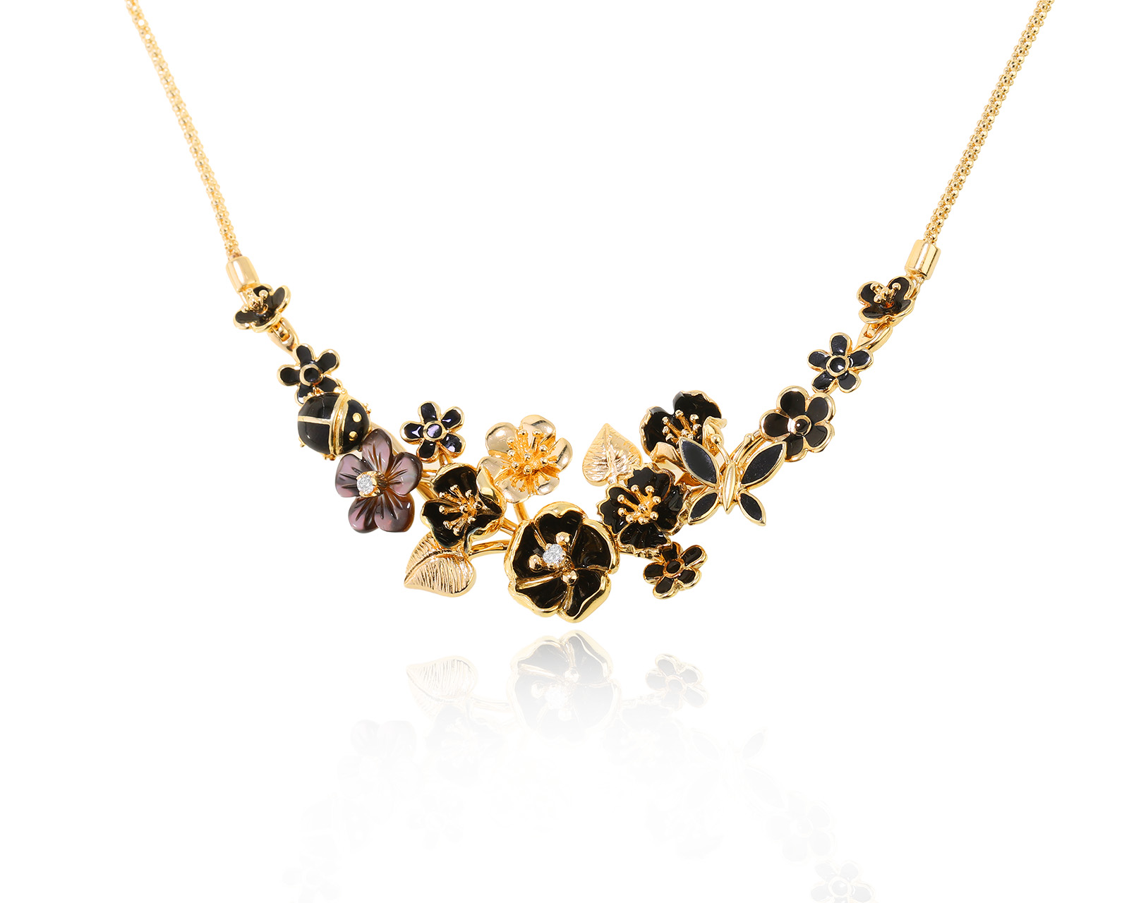 Оригинальное золотое колье Roberto Bravo Black Magic