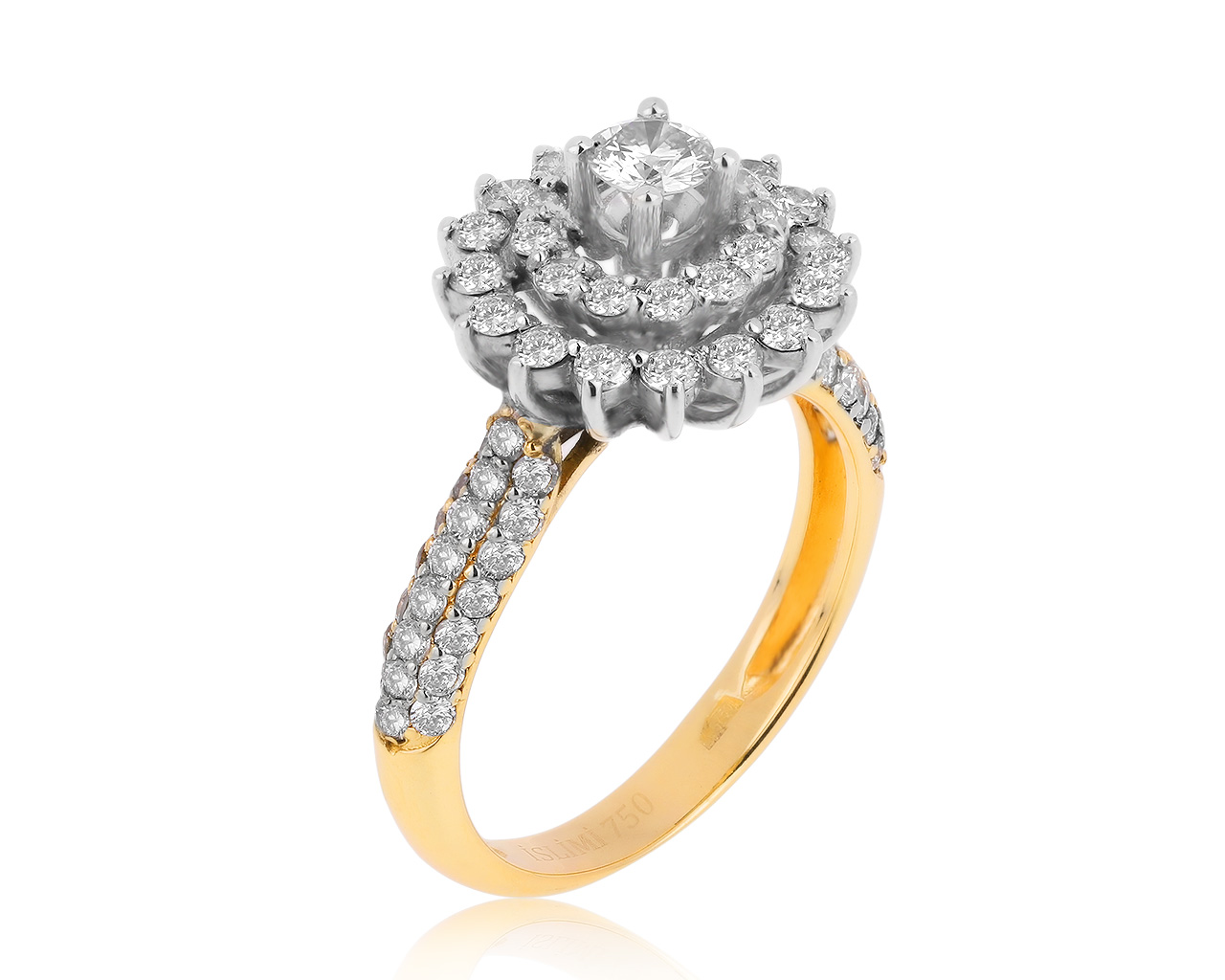 Превосходное золотое кольцо с бриллиантами 1.33ct
