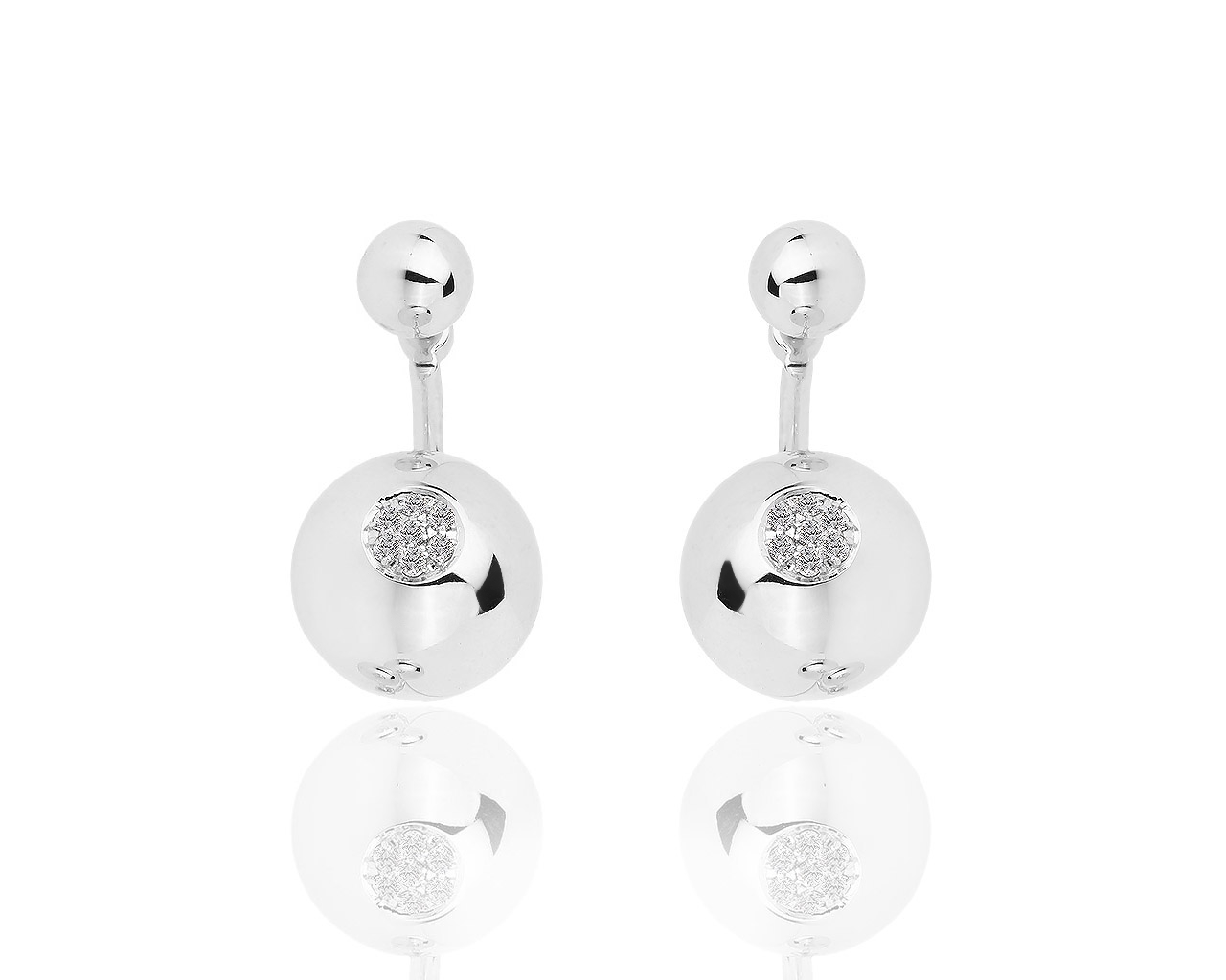 Необычные золотые серьги с бриллиантами 0.21ct 040918/7