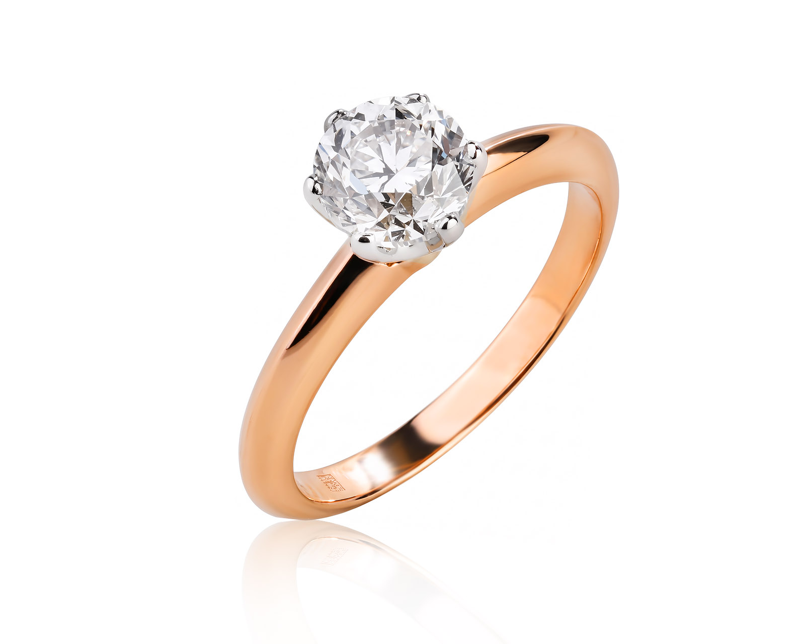 Золотое кольцо с бриллиантом 1.00ct 170826/6