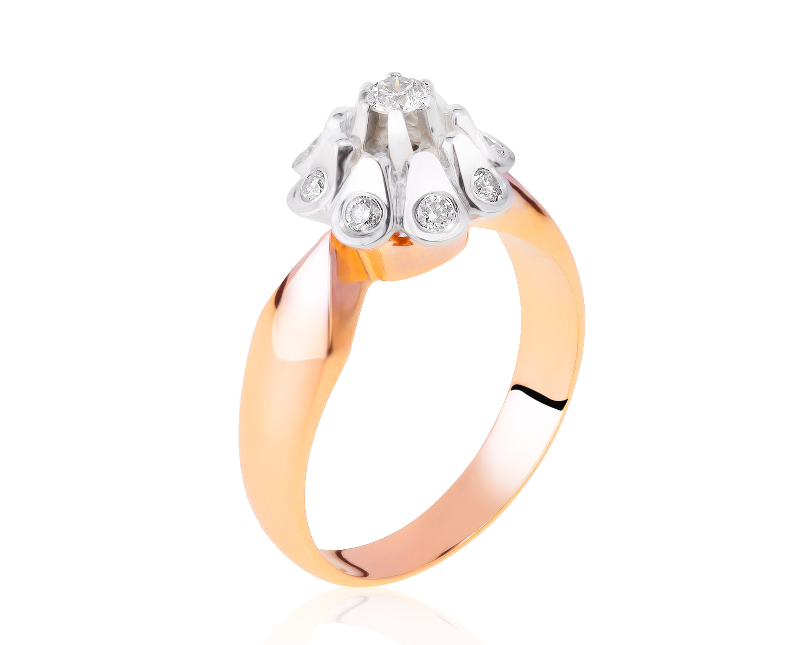 Чарующее золотое кольцо с бриллиантами 0.28ct 260721/17