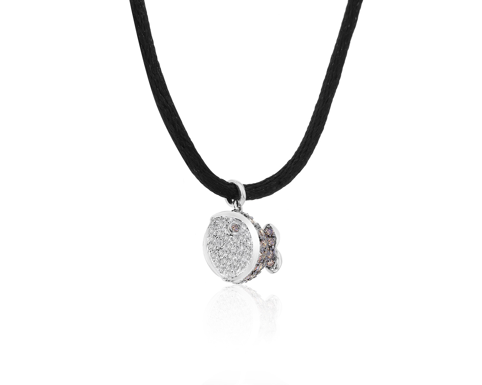 Нарядный золотой кулон с бриллиантами 1.11ct