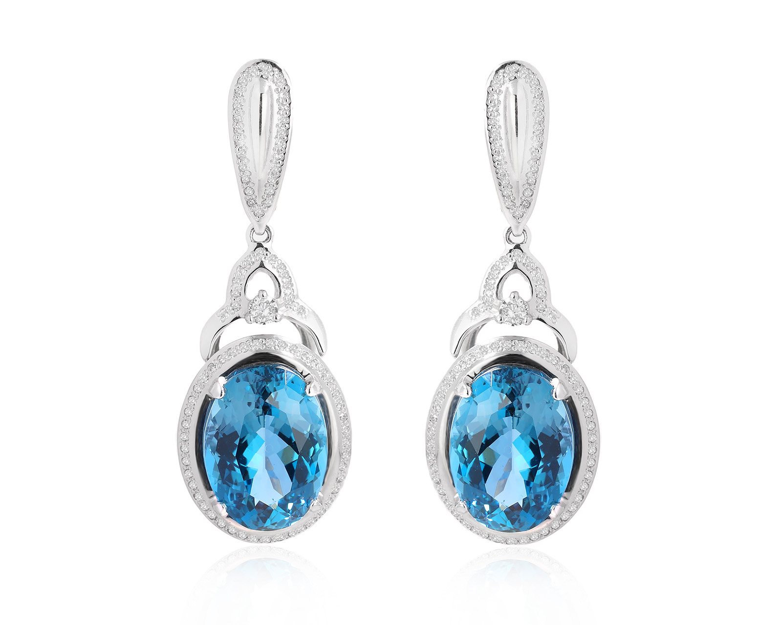 Оригинальные золотые серьги с топазами 18.35ct Constantin Artmayer 091225/КМ269