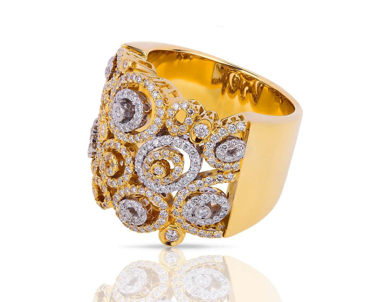 Итальянское золотое кольцо с бриллиантами 0.97ct 120618/9