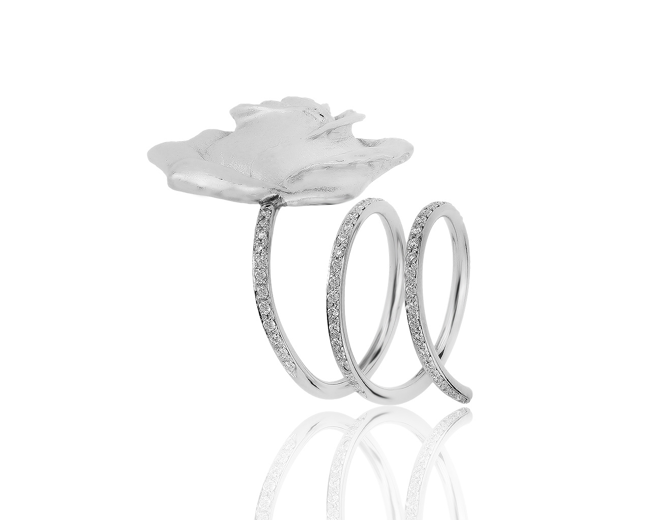 Безупречное платиновое кольцо с бриллиантами 0.35ct 091019/14