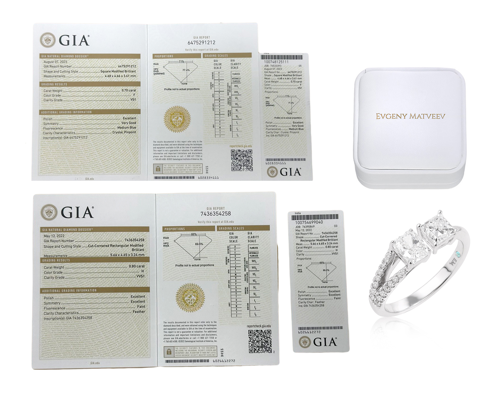 Золотое кольцо с бриллиантами 1.64ct Evgeny Matveev