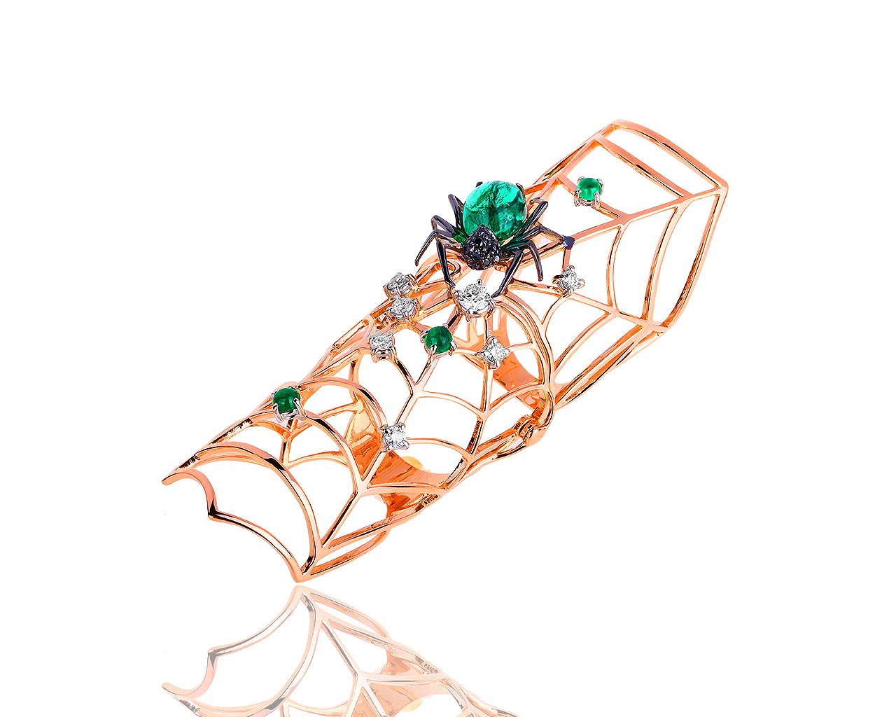 Золотое кольцо с бриллиантами и изумрудами Staurino Fratelli 250718/6