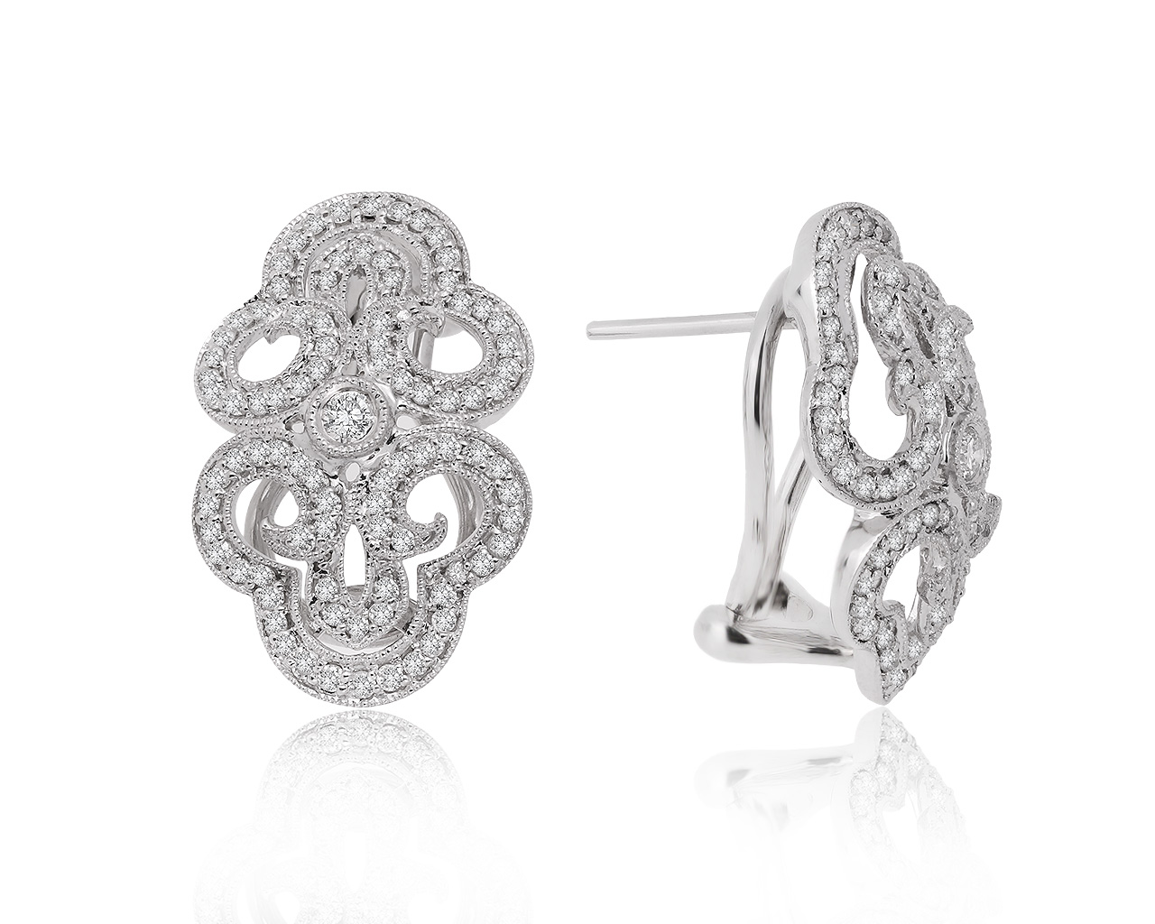 Роскошные золотые серьги с бриллиантами 0.88ct