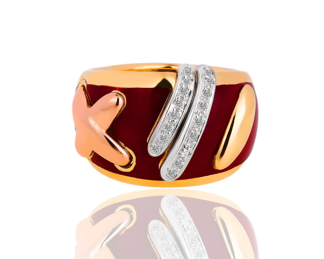 Итальянское золотое кольцо с бриллиантами Maria Cassetti 030918/2