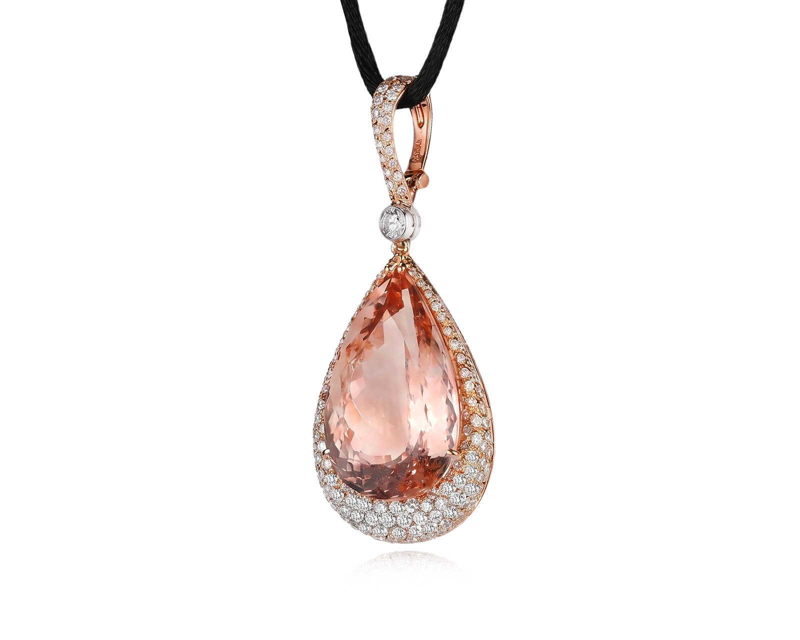 Оригинальный золотой кулон с морганитом 38.60ct Utopia