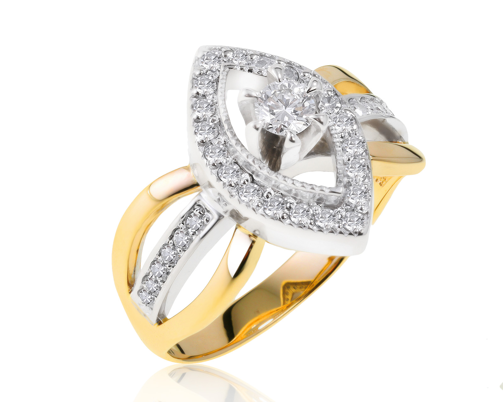 Волшебное золотое кольцо с бриллиантами 0.36ct