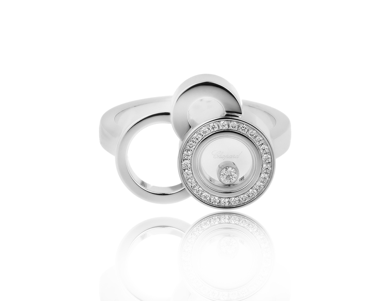 Оригинальное золотое кольцо с бриллиантами 0.11ct Chopard
