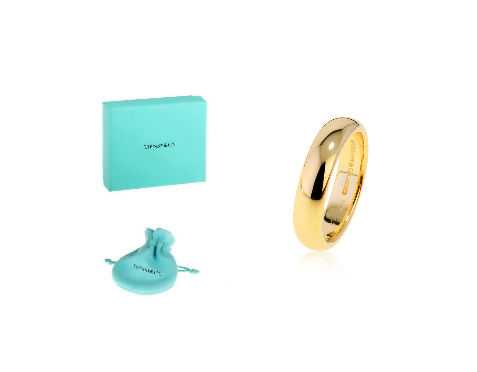 Оригинальное золотое кольцо Tiffany&Co Classic