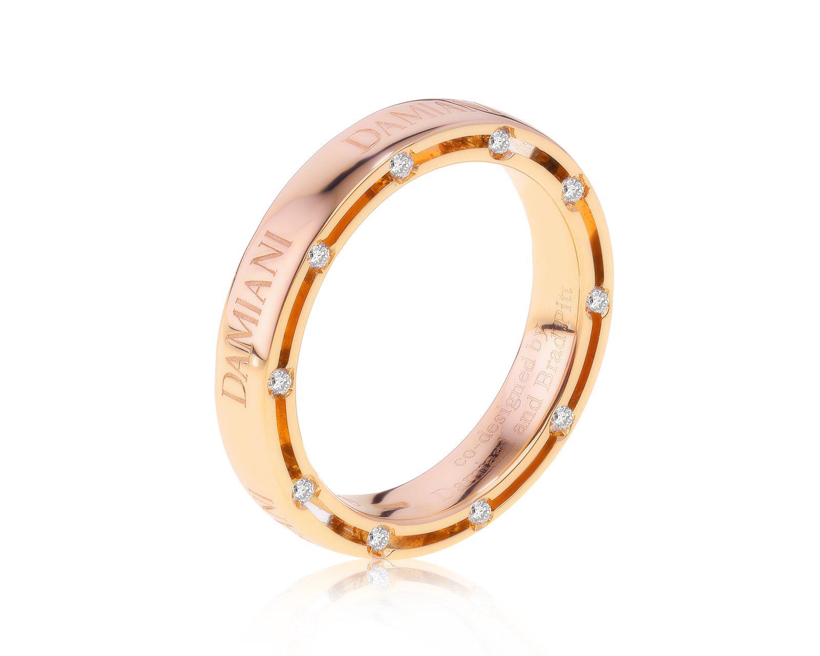 Оригинальное золотое кольцо Damiani D.Side 270222/1 Оригинальное золотое кольцо Damiani D.Side 270222/1