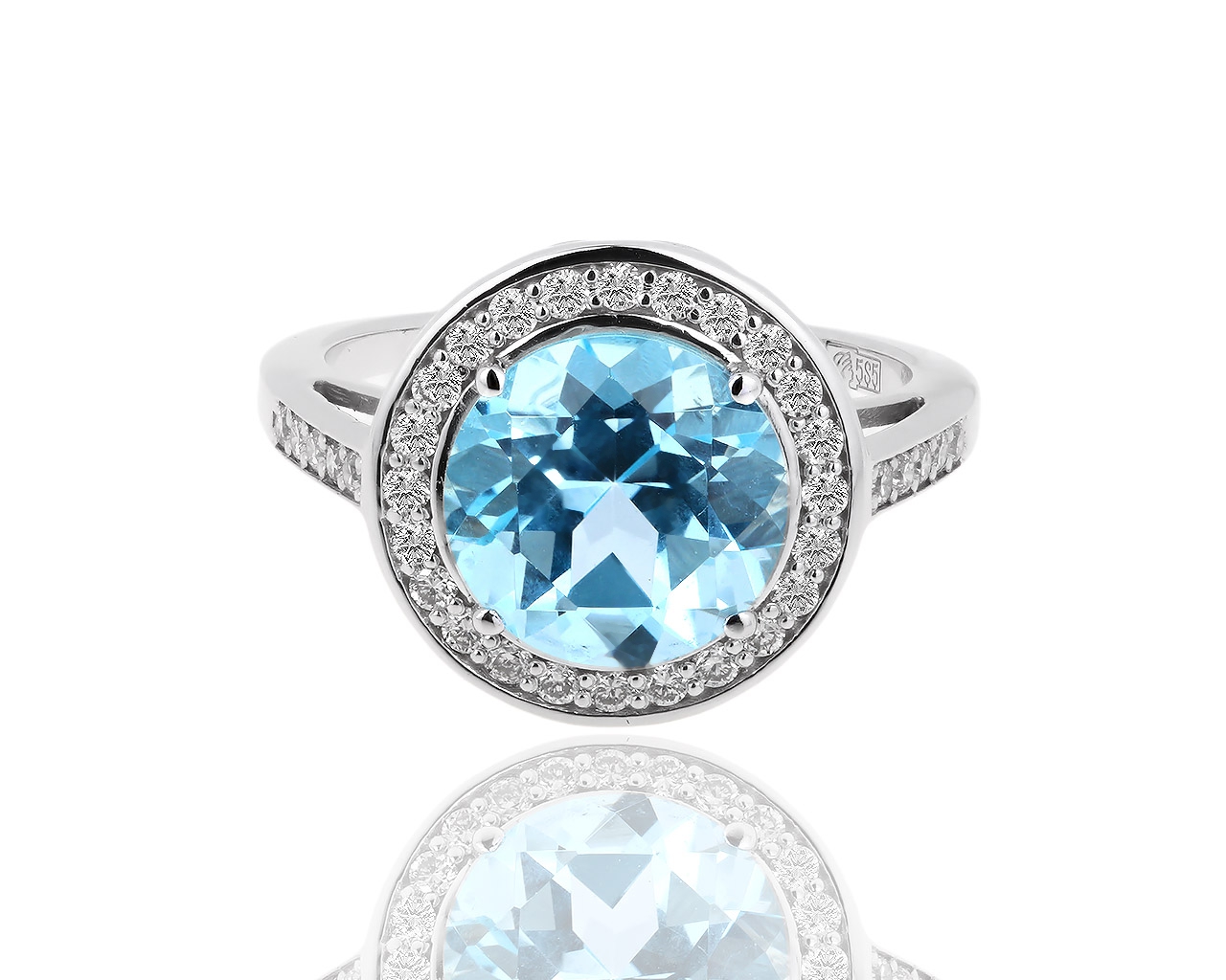 Чудесное золотое кольцо с топазом и бриллиантами 0.41ct 271118/10