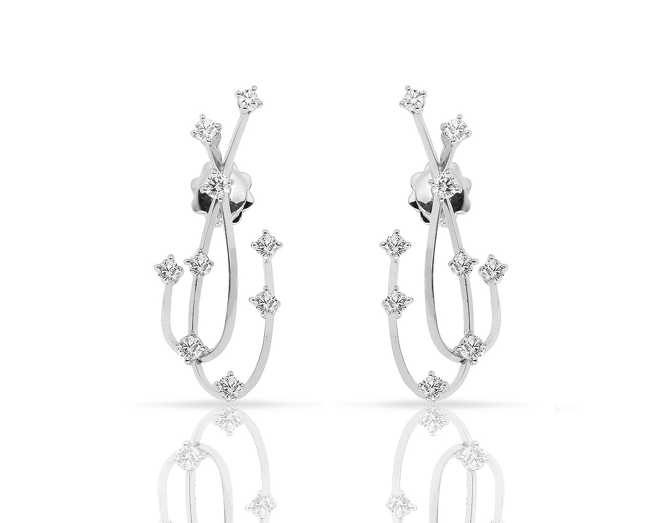 Стильные золотые серьги с бриллиантами 0.72ct Giorgio Visconti Стильные золотые серьги с бриллиантами 0.72ct Giorgio Visconti