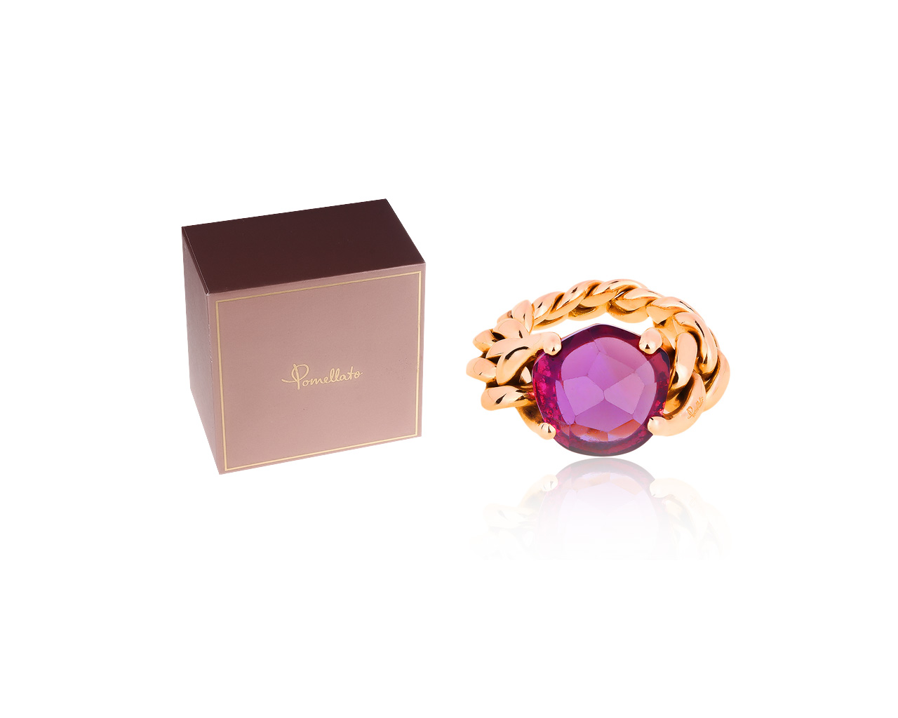 Нежное золотое кольцо с аметистом Pomellato Lola