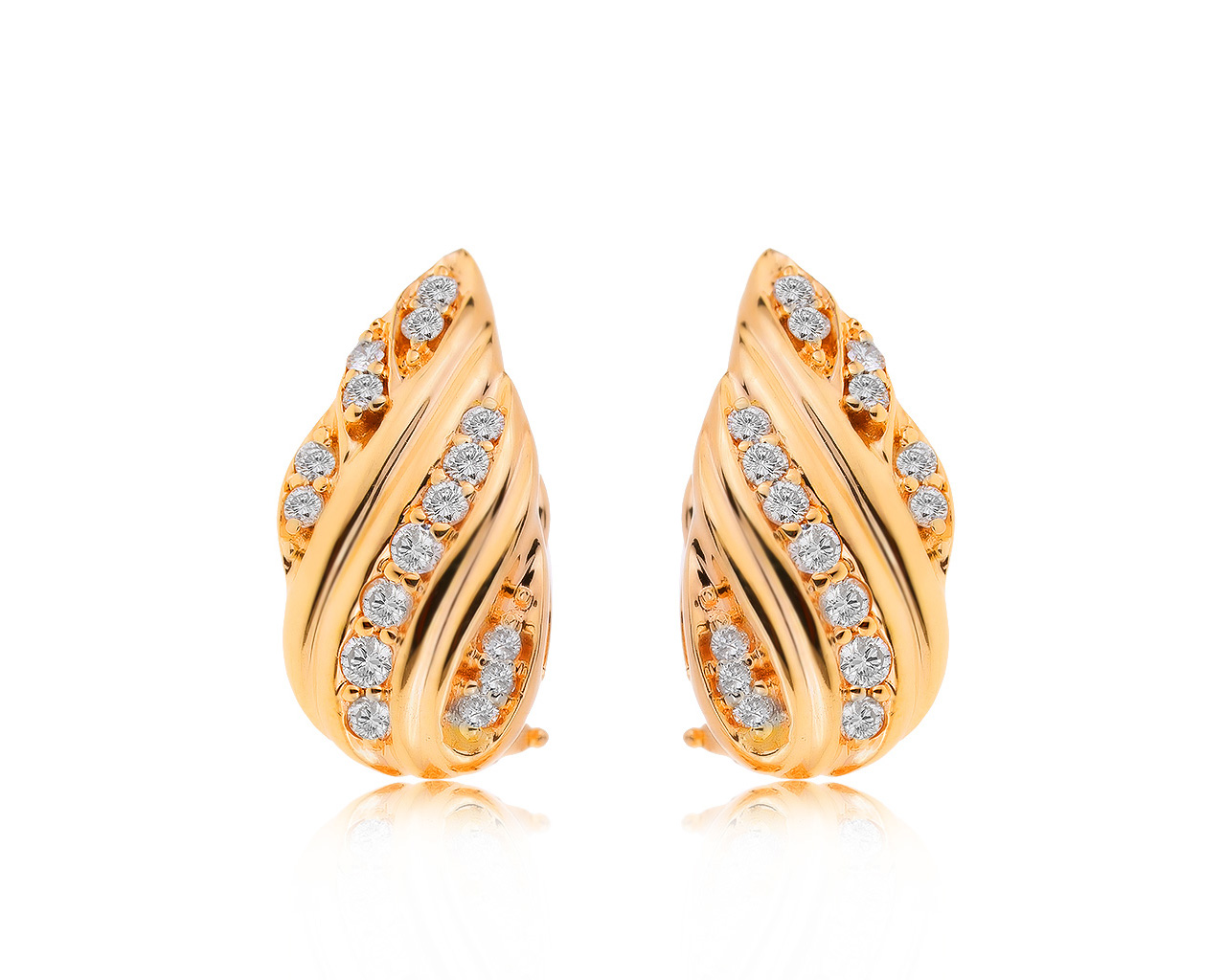 Притягательные золотые серьги с бриллиантами 0.84ct 020920/3