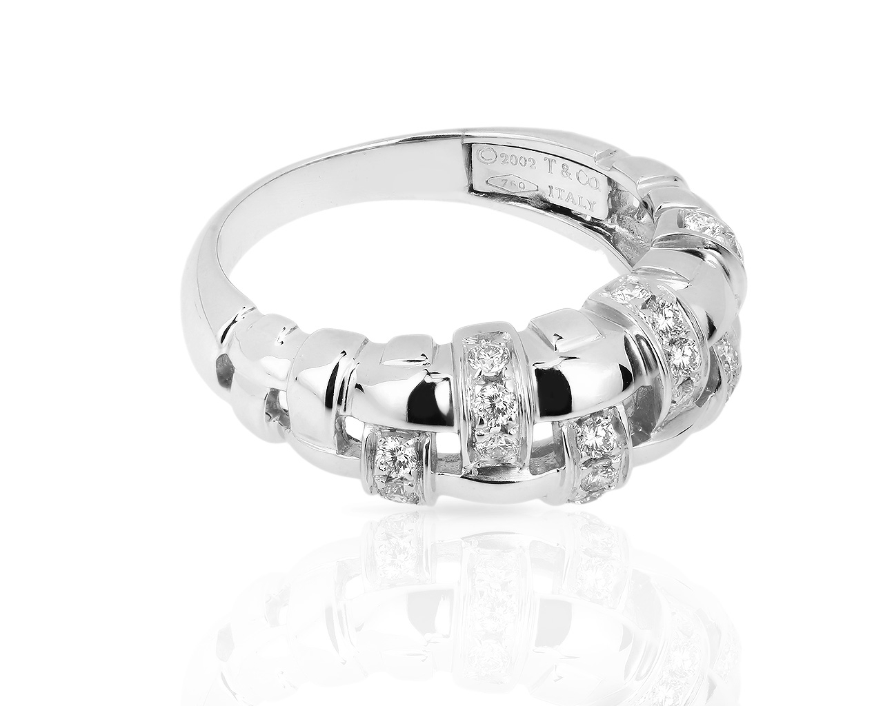 Изящное золотое кольцо с бриллиантами 0.40ct Tiffany&Co