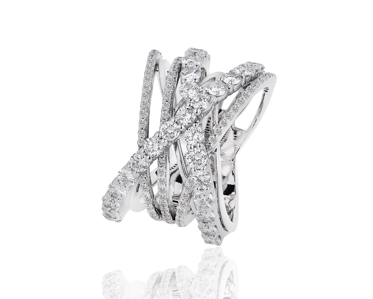 Витое золотое кольцо с бриллиантами 2.30ct 130918/6