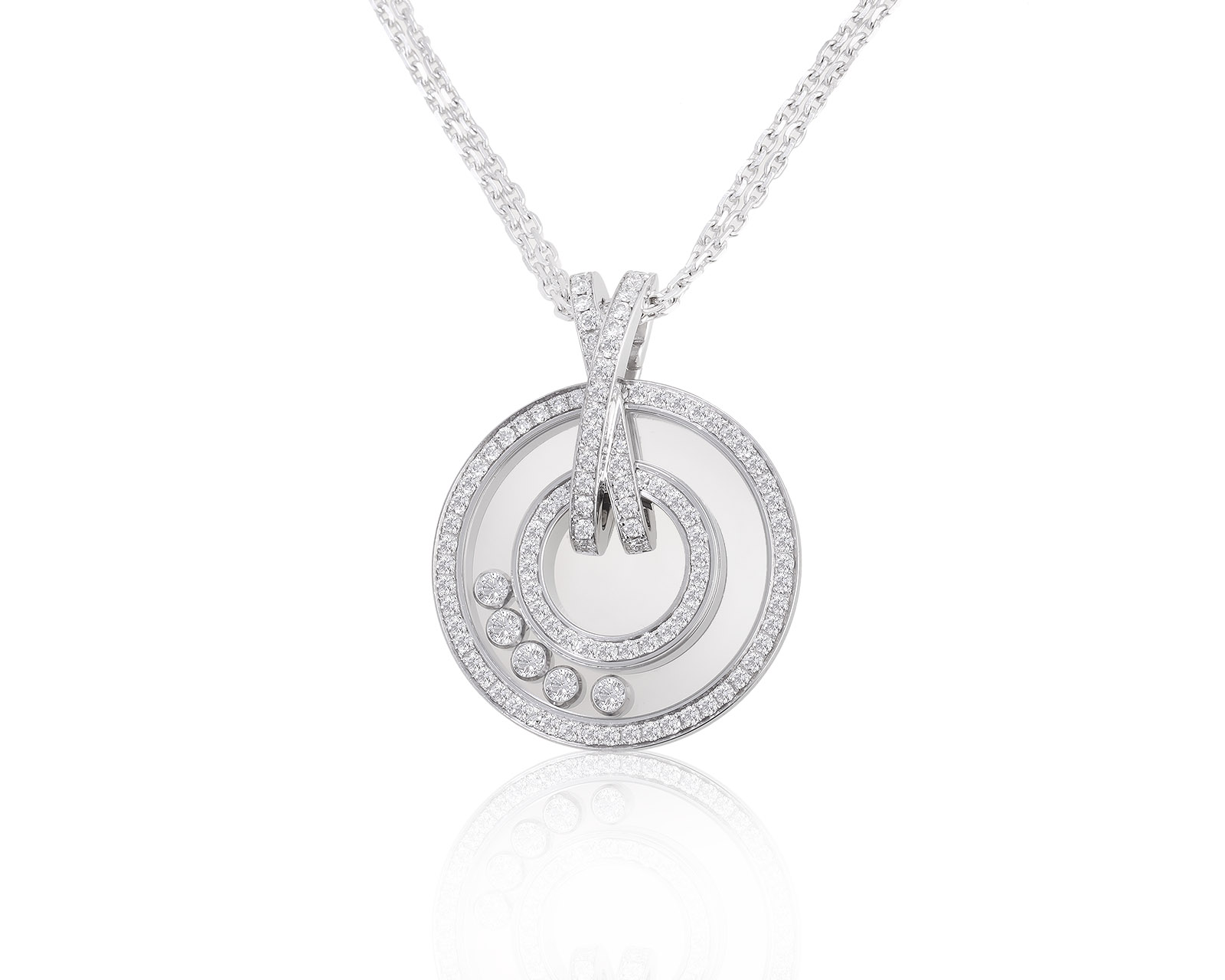 Оригинальный золотой кулон Chopard Happy Diamonds