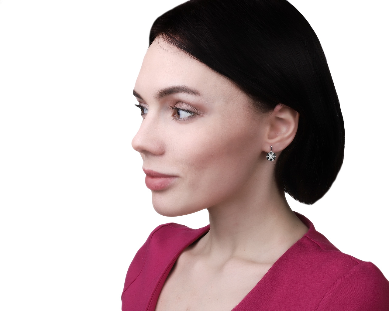 Женственные золотые серьги с бриллиантами 1.09ct