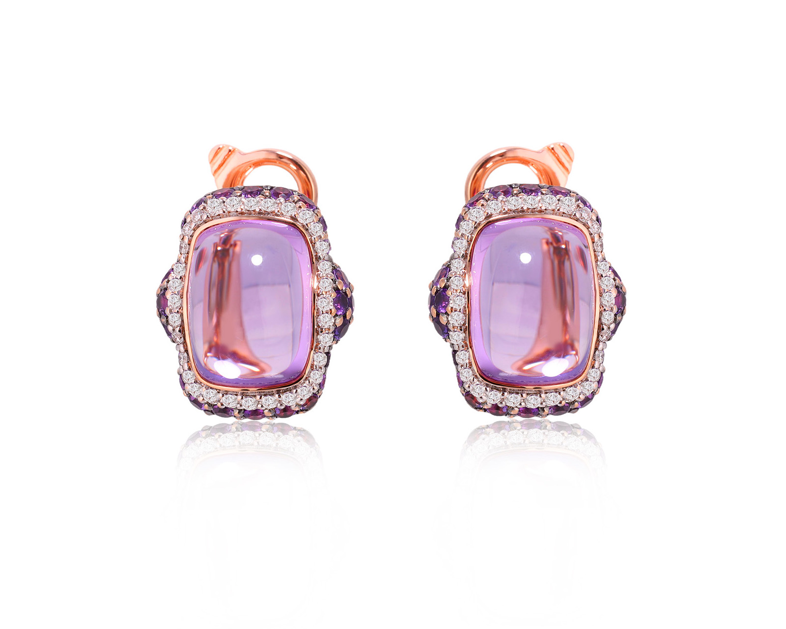 Оригинальные золотые серьги с аметистами 12.76ct Belle Bague (GIM) 201025/10