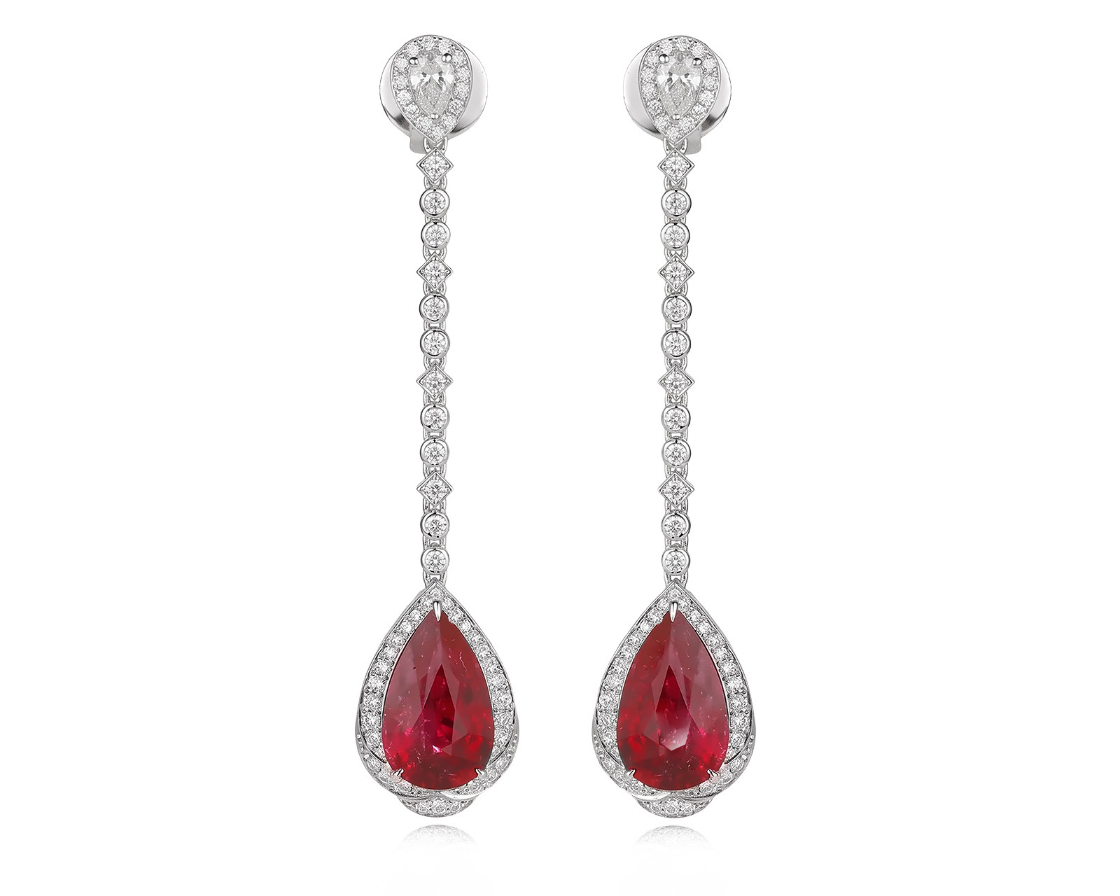 Золотые серьги с турмалинами рубеллитами 5.67ct Evgeny Matveev 210526/Б285
