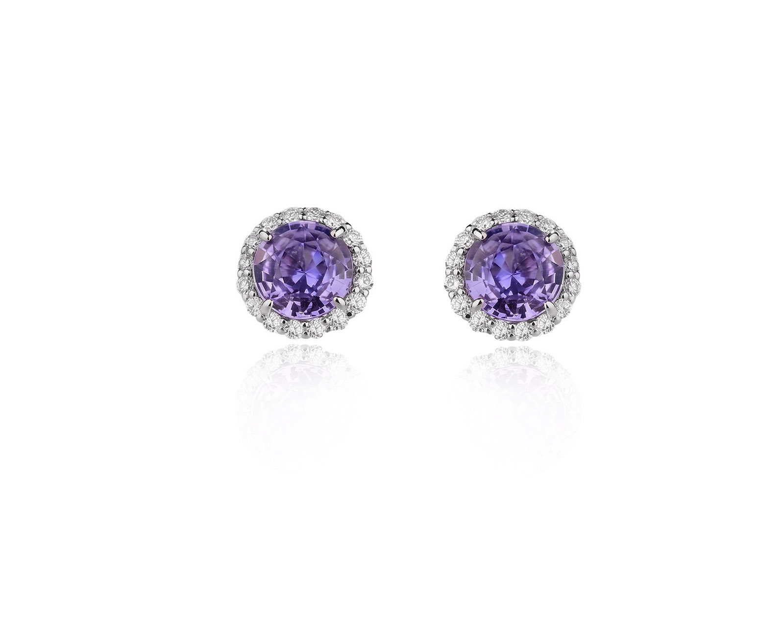 Оригинальные золотые серьги с фиолетовыми сапфирами 1.31ct Lykov`s Jewellery 040626/КМ364