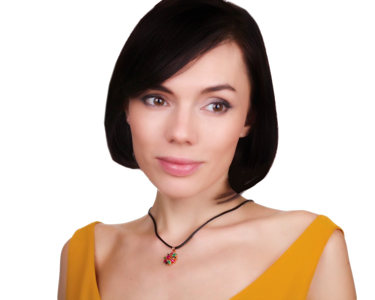 Модный золотой кулон с рубинами 0.81ct
