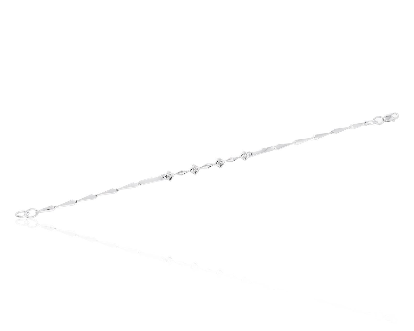 Лаконичный золотой браслет с бриллиантами 0.12ct 300722/4