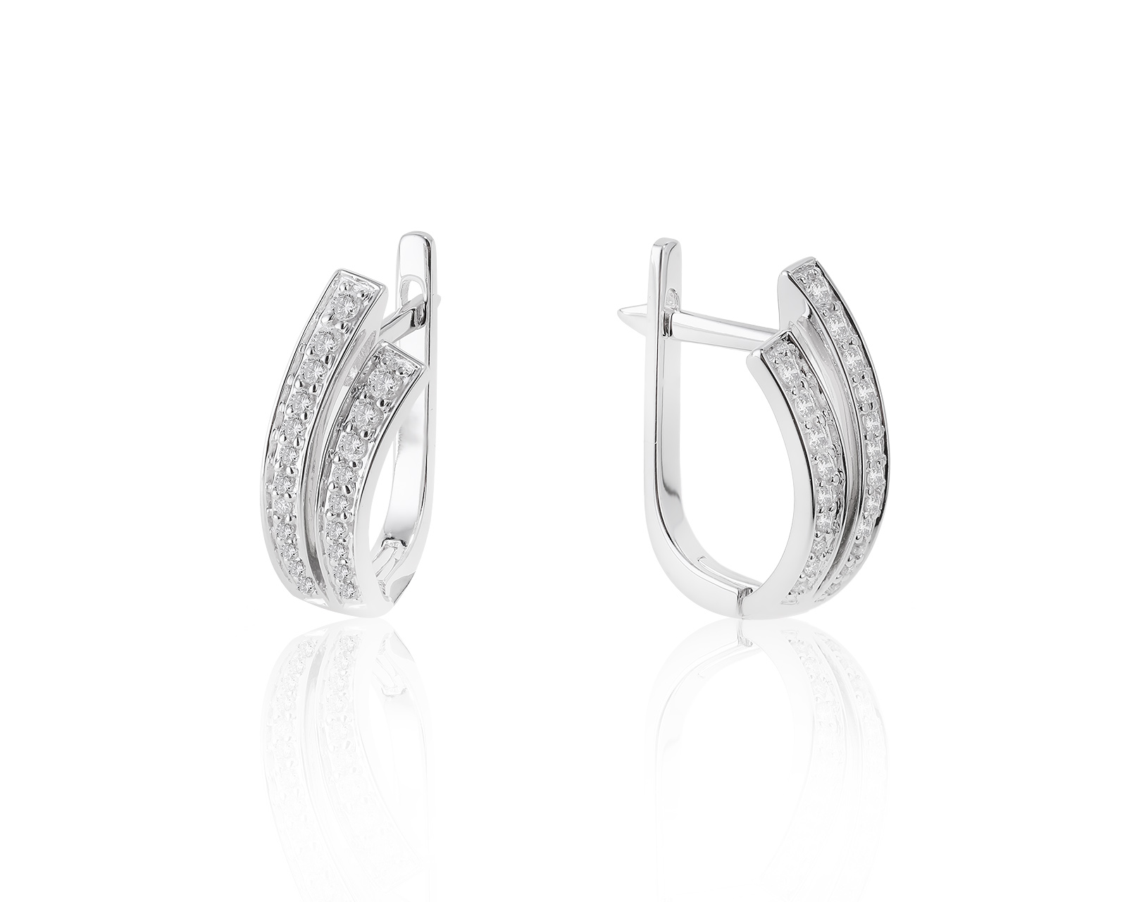 Изящные золотые серьги с бриллиантами 0.27ct 300522/5