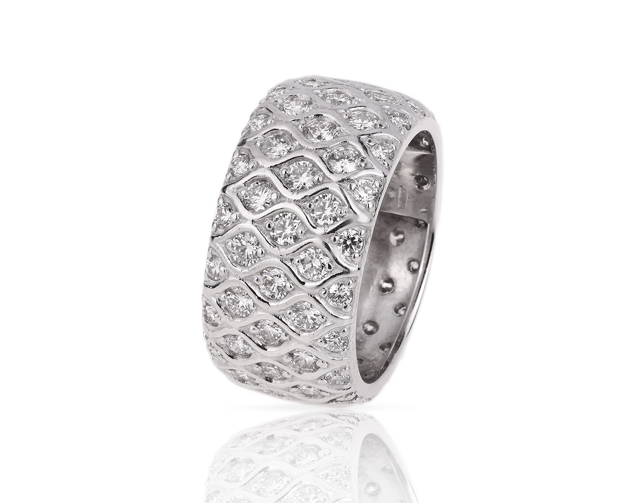 Оригинальное золотое кольцо с бриллиантами 3.41ct ЭПЛ Якутские Бриллианты