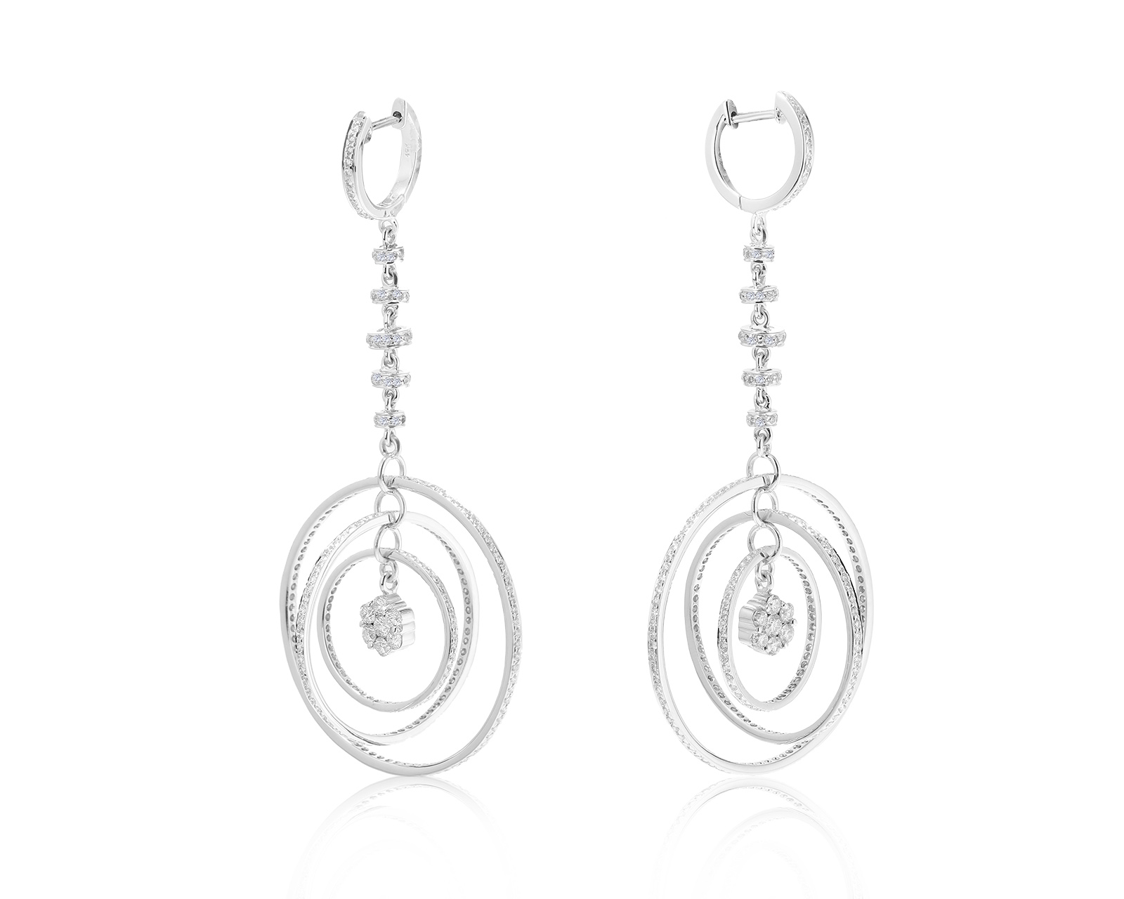 Великолепные золотые серьги с бриллиантами 3.15ct 100822/9 Великолепные золотые серьги с бриллиантами 3.15ct 100822/9