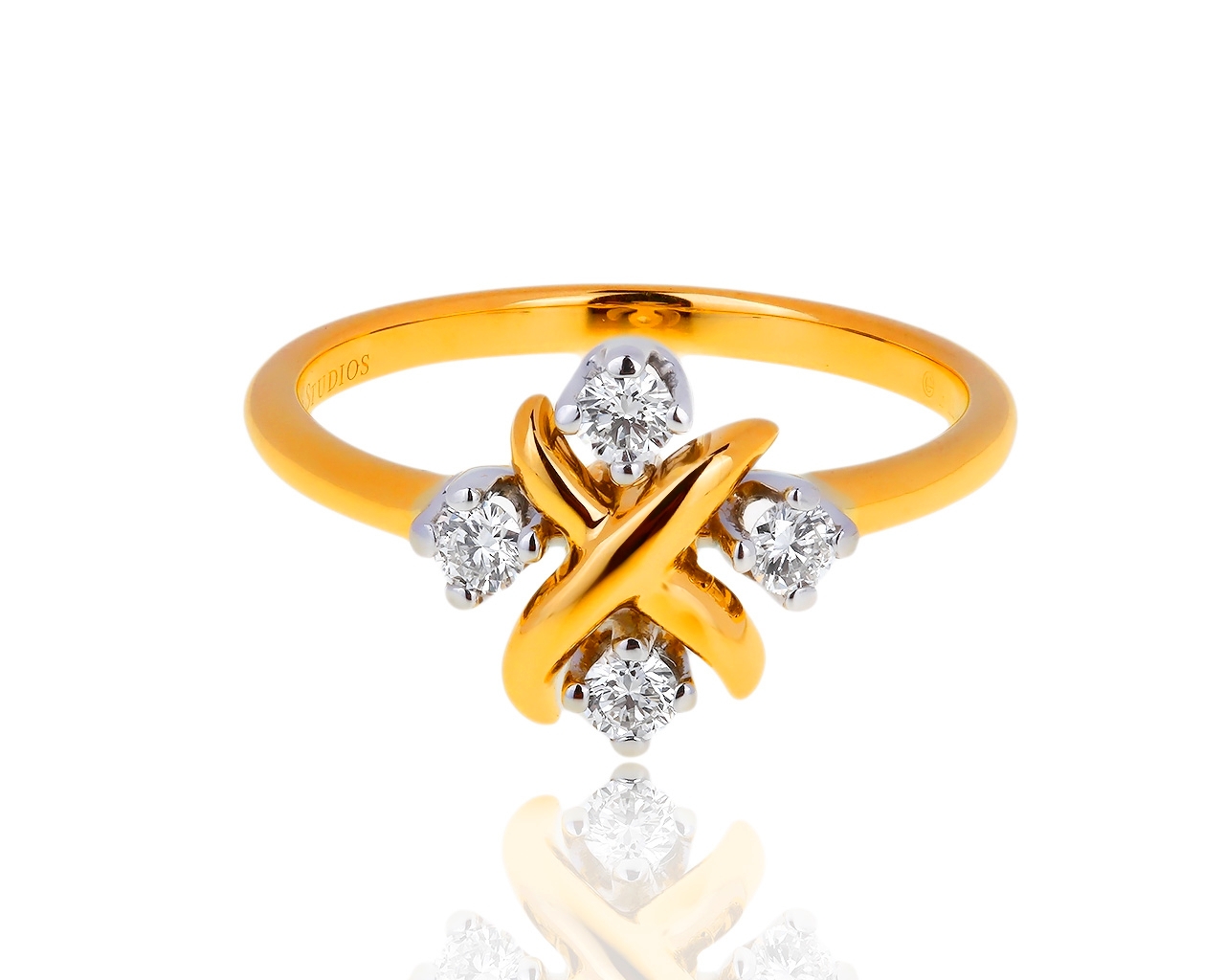 Кольцо из золота и платины с бриллиантами 0.22ct Tiffany&Co