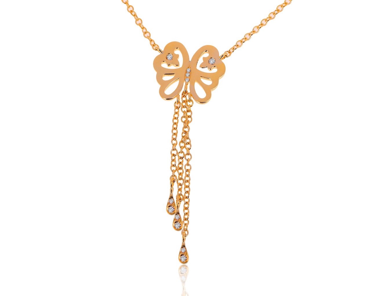 Оригинальное золотое колье с бриллиантами 0.15ct O.J.Perrin 270520/8 Оригинальное золотое колье с бриллиантами 0.15ct O.J.Perrin 270520/8