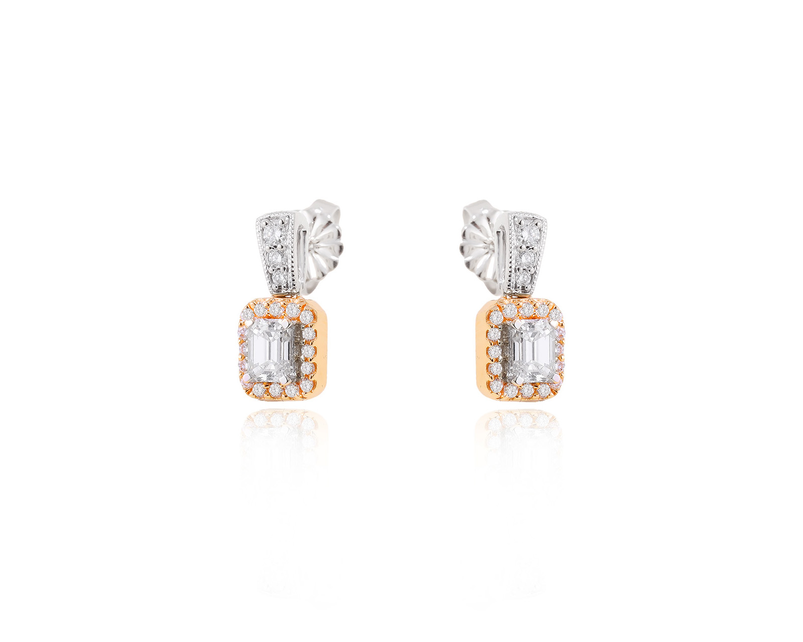 Золотые серьги с бриллиантами 0.80ct