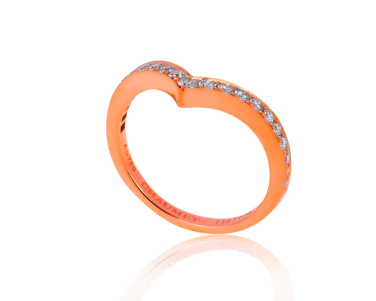 Оригинальное золотое кольцо с бриллиантами 0.35ct Chaumet