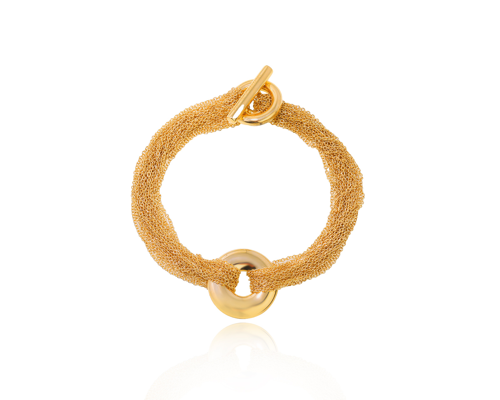 Оригинальный золотой браслет Tiffany&Co Mesh Circle