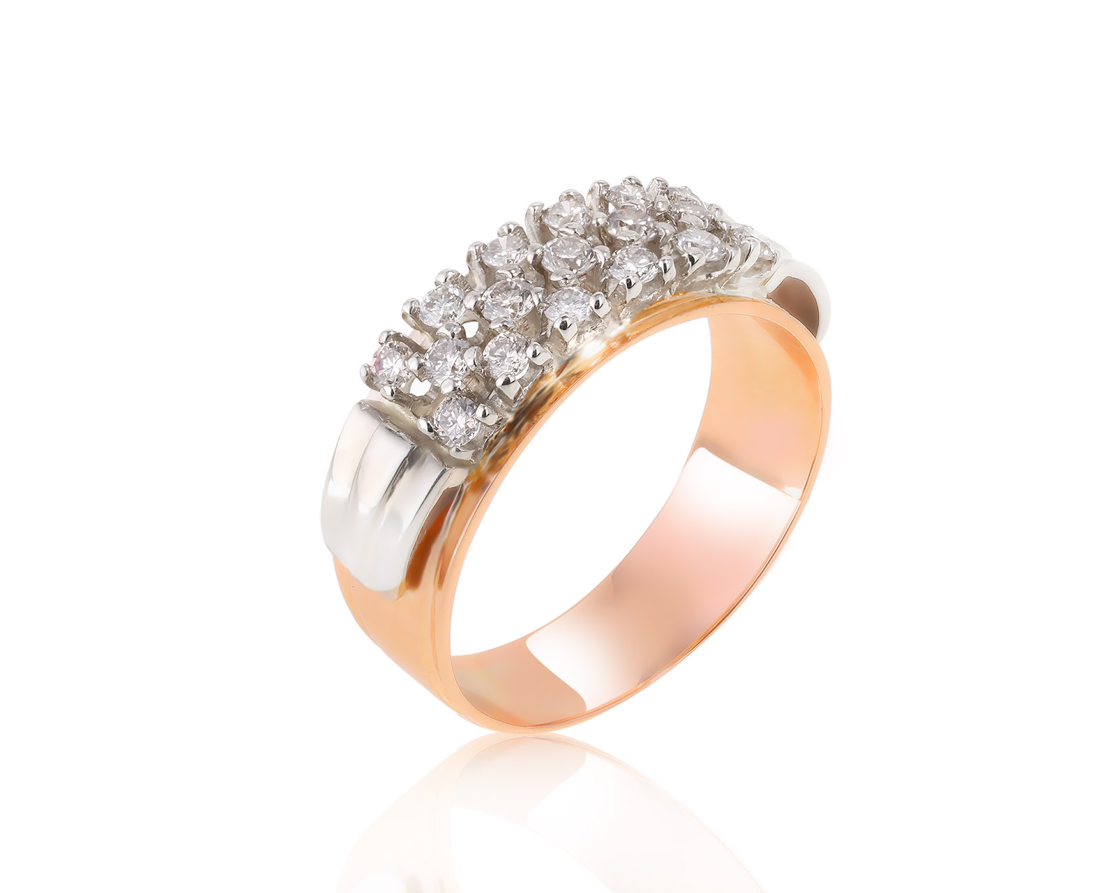 Винтажное золотое кольцо с бриллиантами 0.76ct СССР