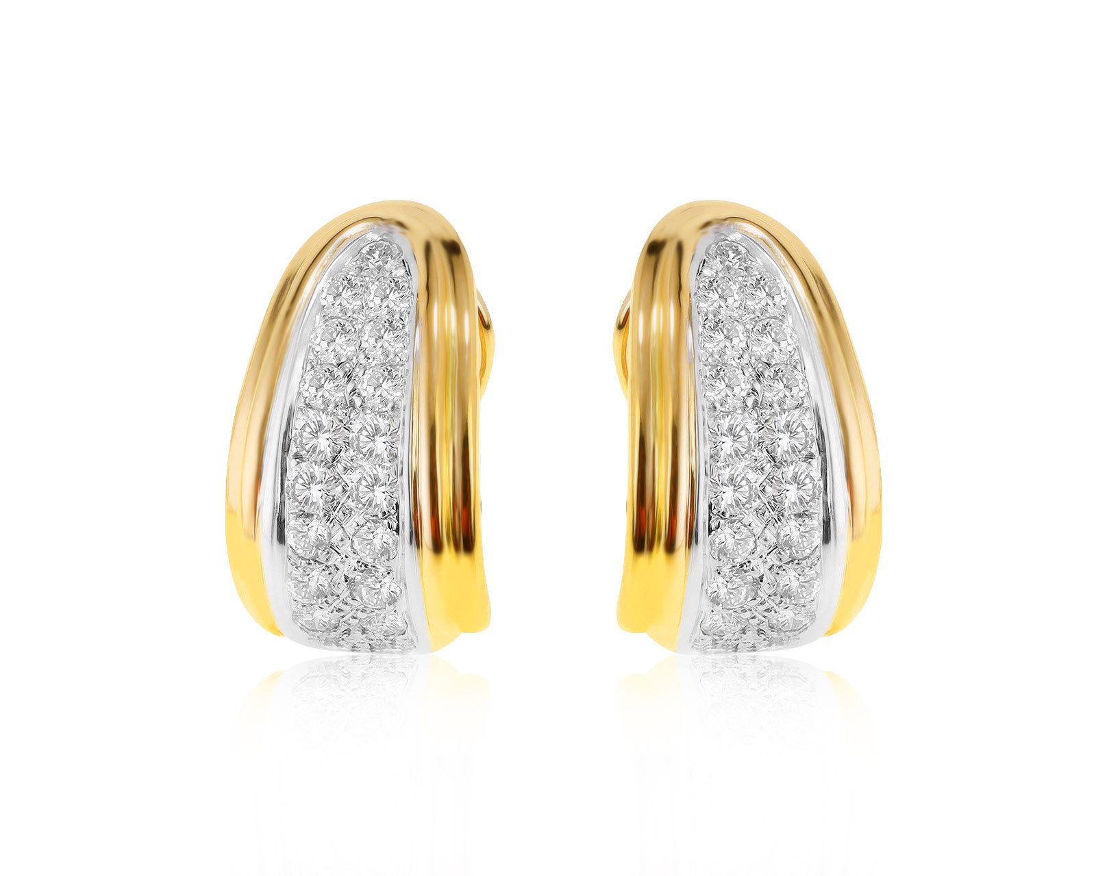 Превосходные золотые серьги с бриллиантами 2.25ct 070319/КМ02 Превосходные золотые серьги с бриллиантами 2.25ct 070319/КМ02