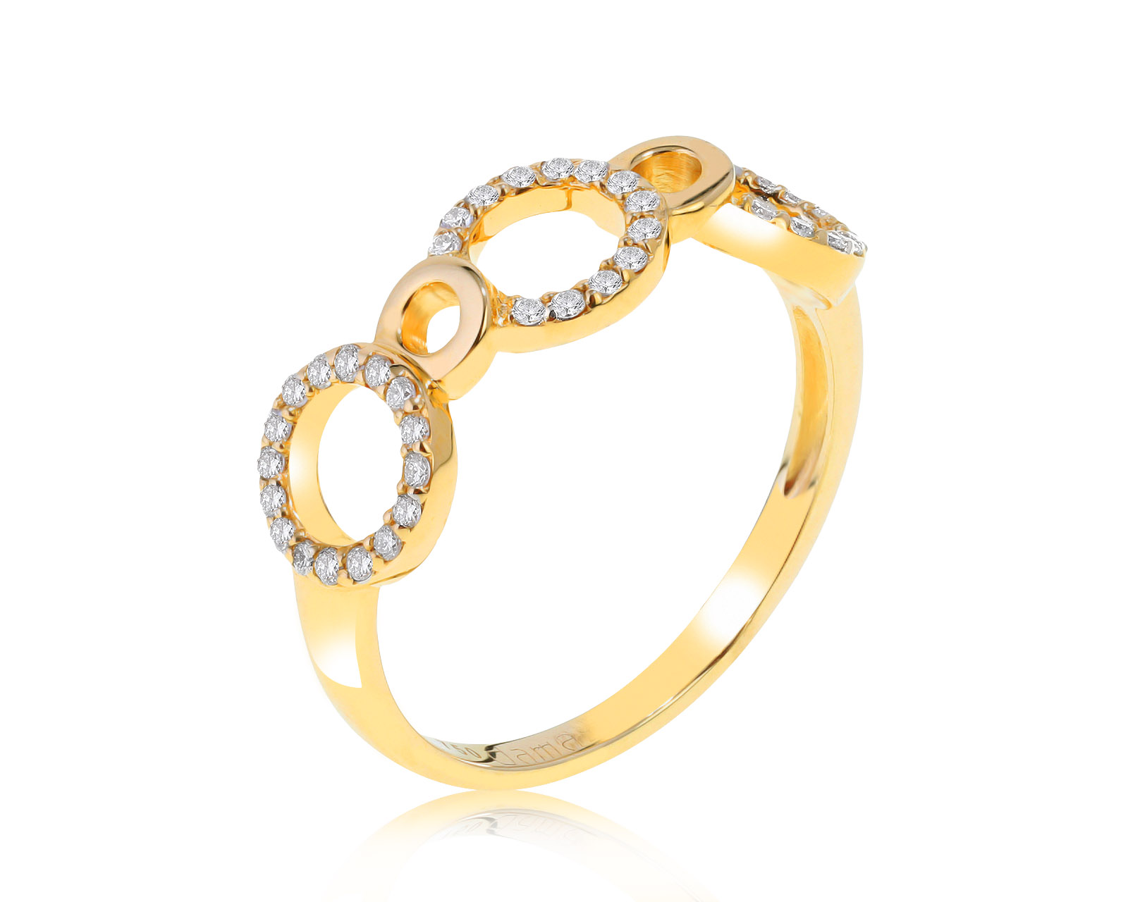 Оригинальное золотое кольцо с бриллиантами 0.21ct Damas