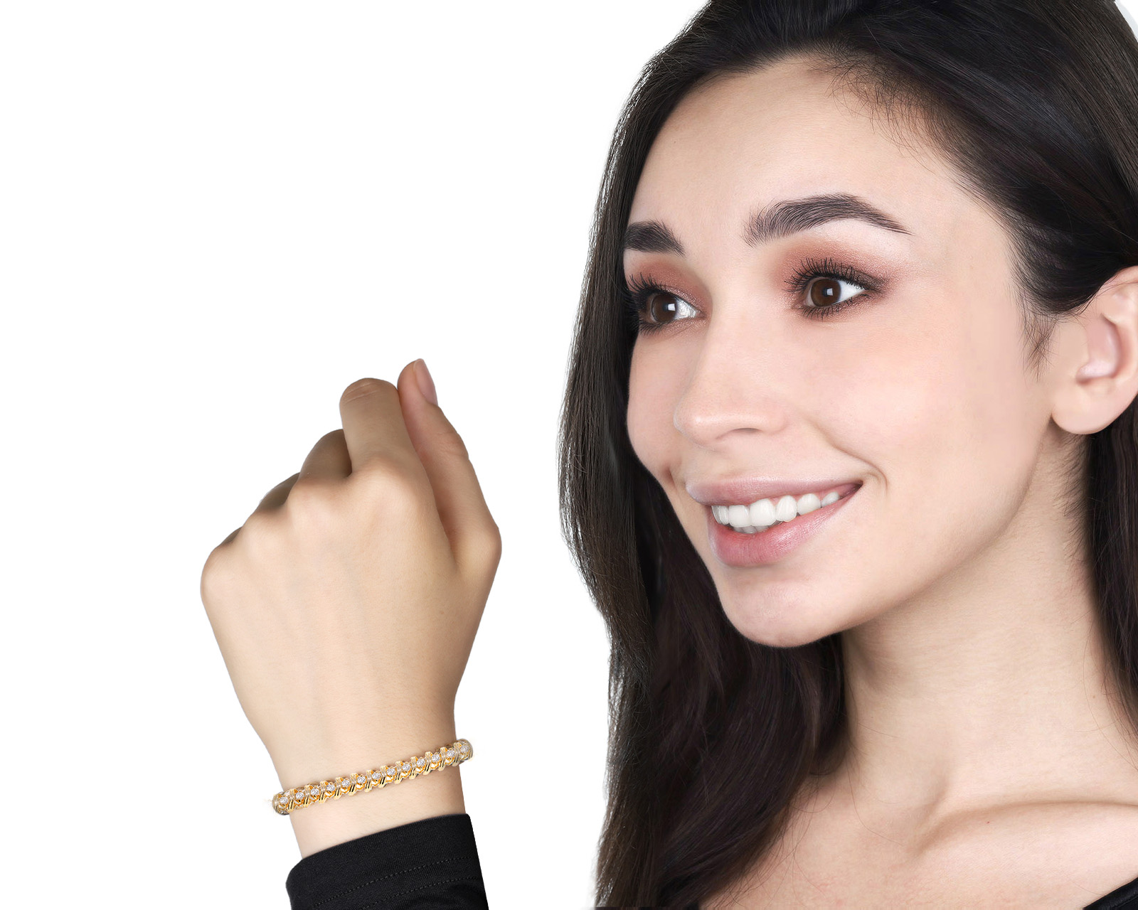 Золотой браслет с бриллиантами 2.66ct