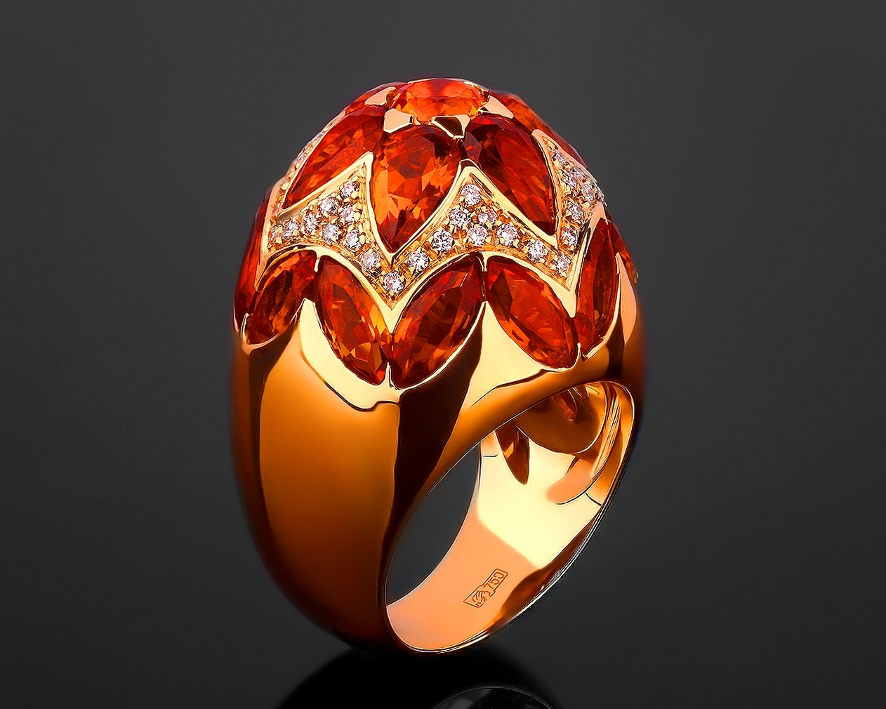 Бриллиантовое кольцо с цитринами Giovanni Ferraris 220917/2