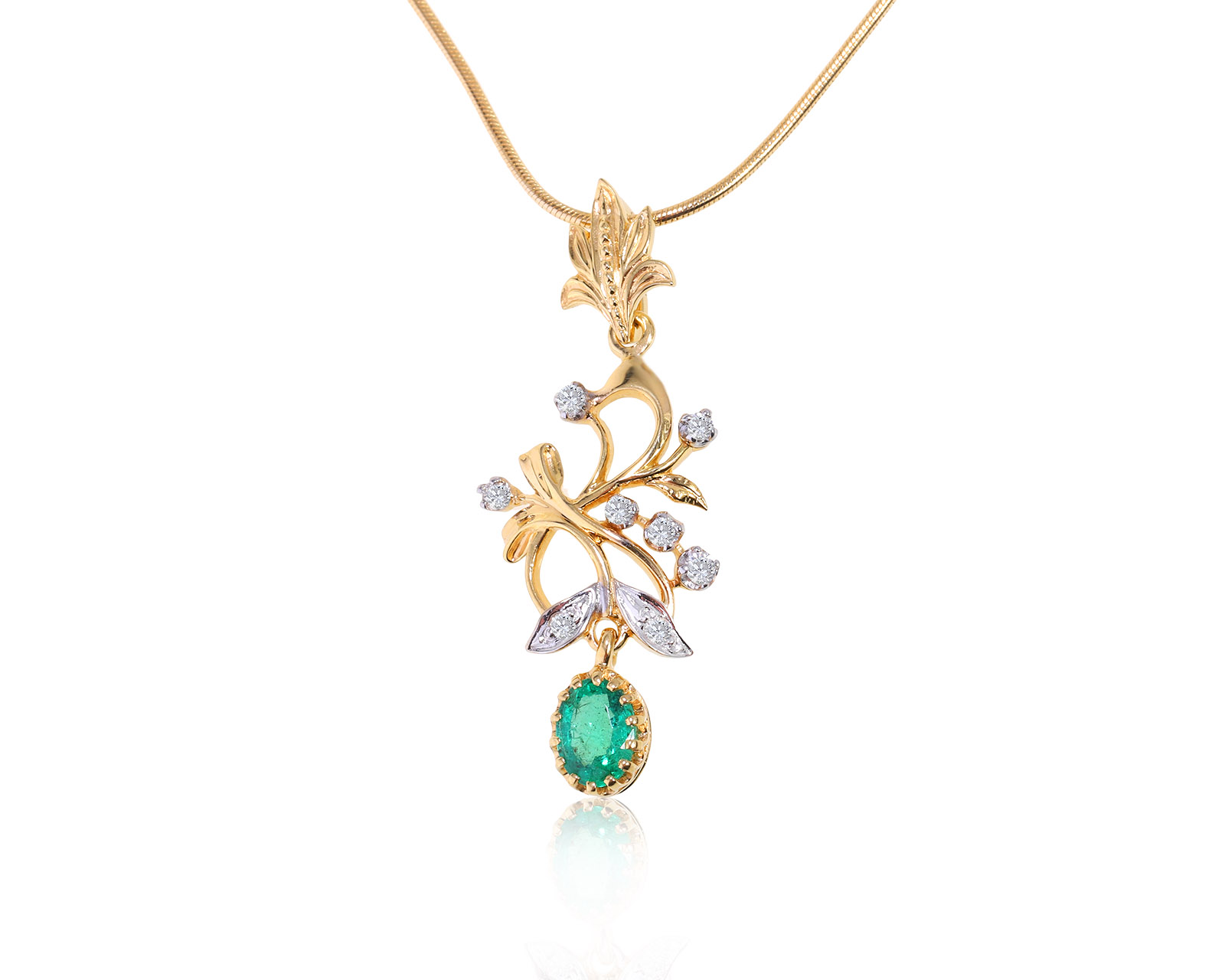 Изысканный золотой кулон с изумрудом 0.60ct 121022/5